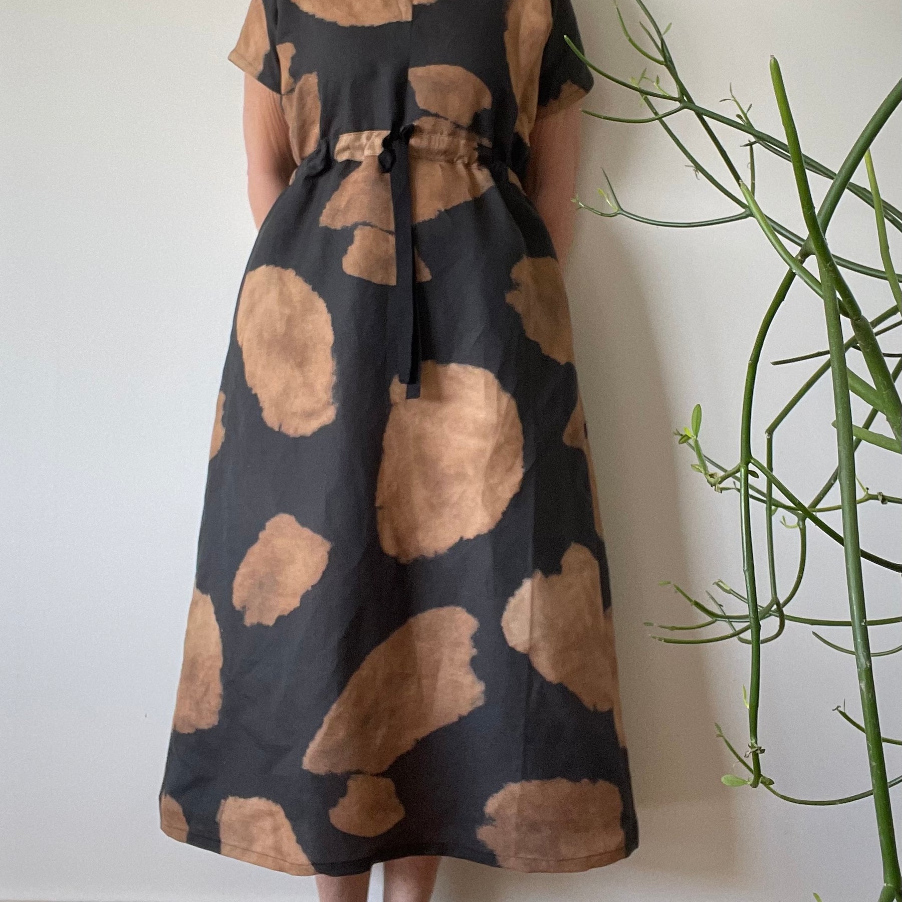 Rust and Black linen/cotton dress.