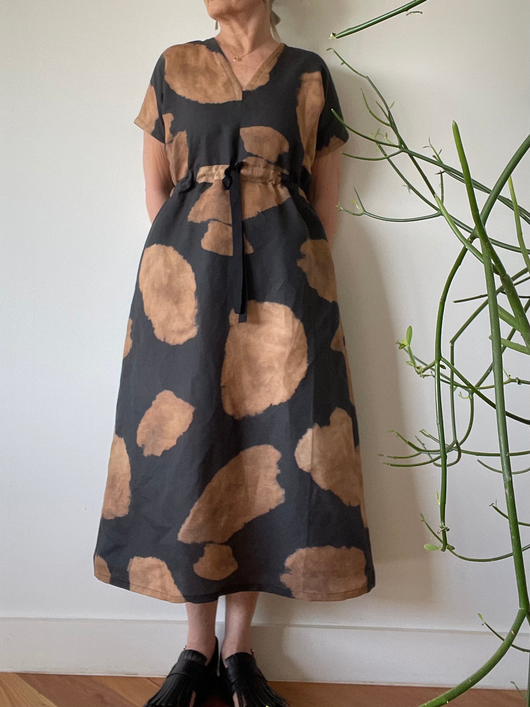 Rust and Black linen/cotton dress.
