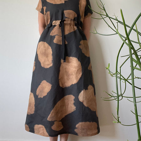 Rust and Black linen/cotton dress.