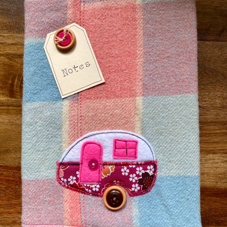 A5 Upcycled Notebook Caravan - Pink