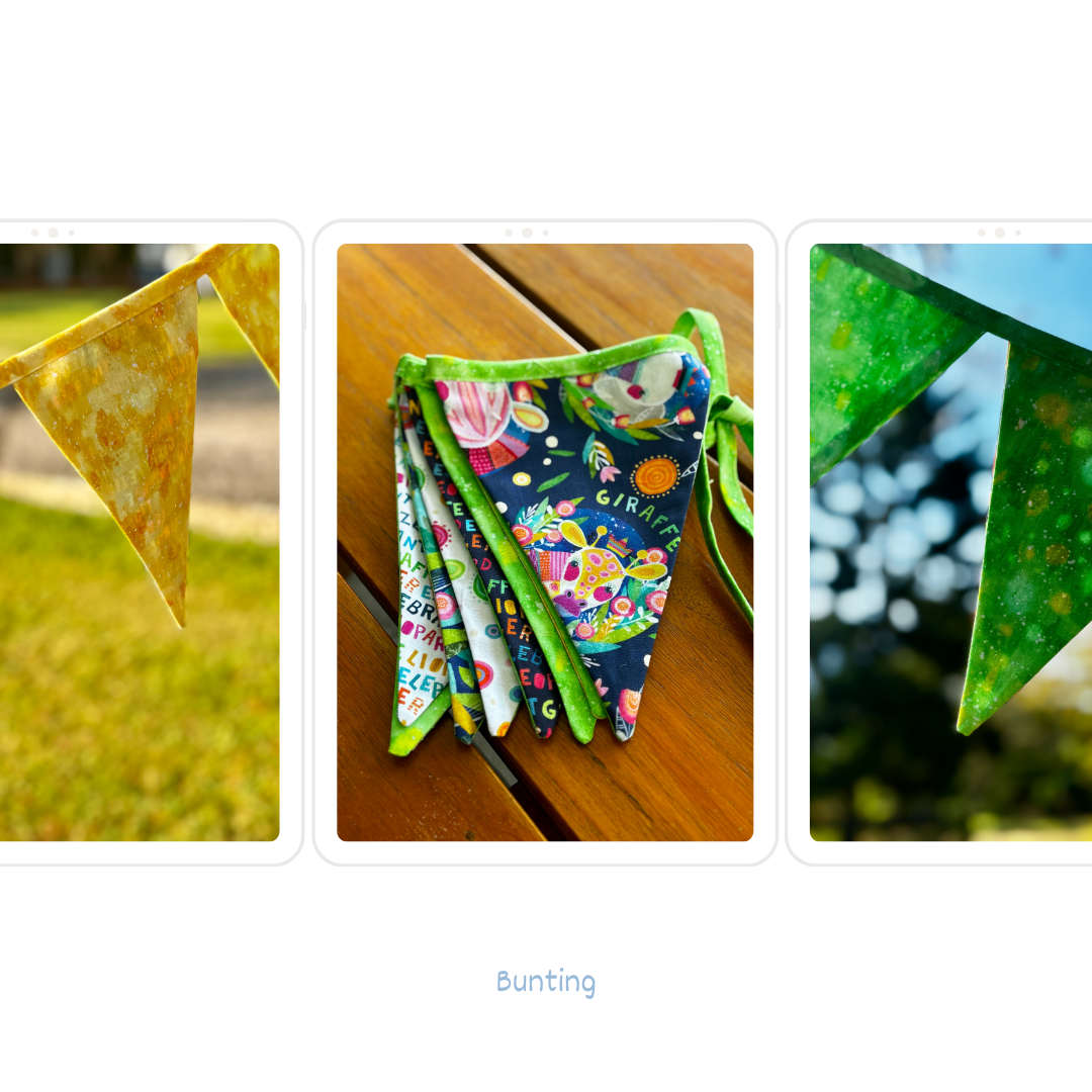 Sustainable Party Time Bunting 12 Flag’s Double Sided & 3 Metres long