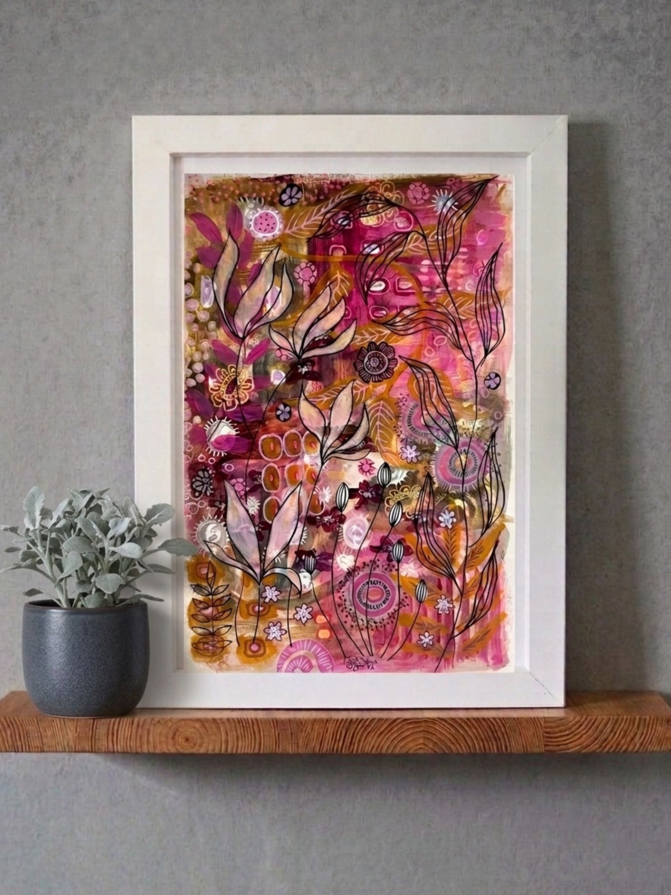 Original hand-painted artwork : Magnolia Tapestry