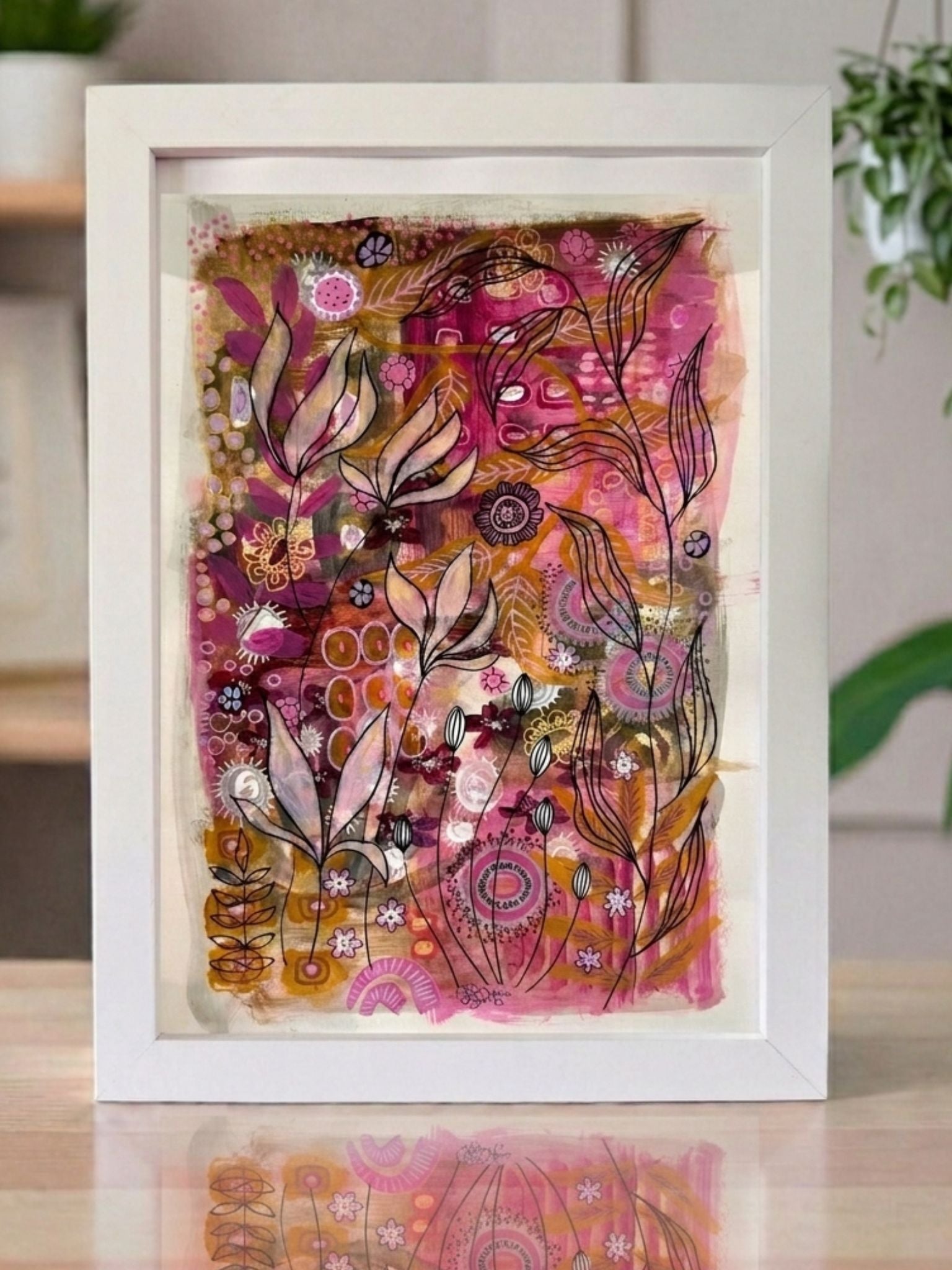 Original hand-painted artwork : Magnolia Tapestry