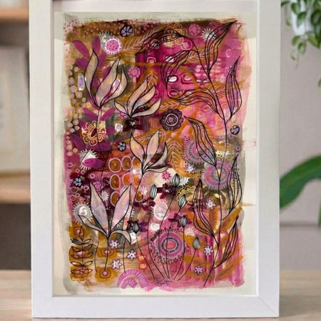 Original hand-painted artwork : Magnolia Tapestry