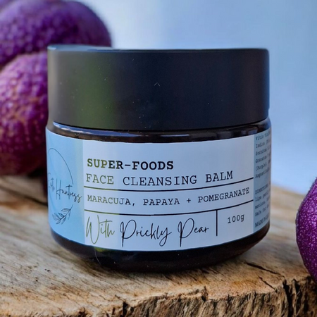 SuperFood face cleansing balm. Maracuja + Prickly Pear Oils.