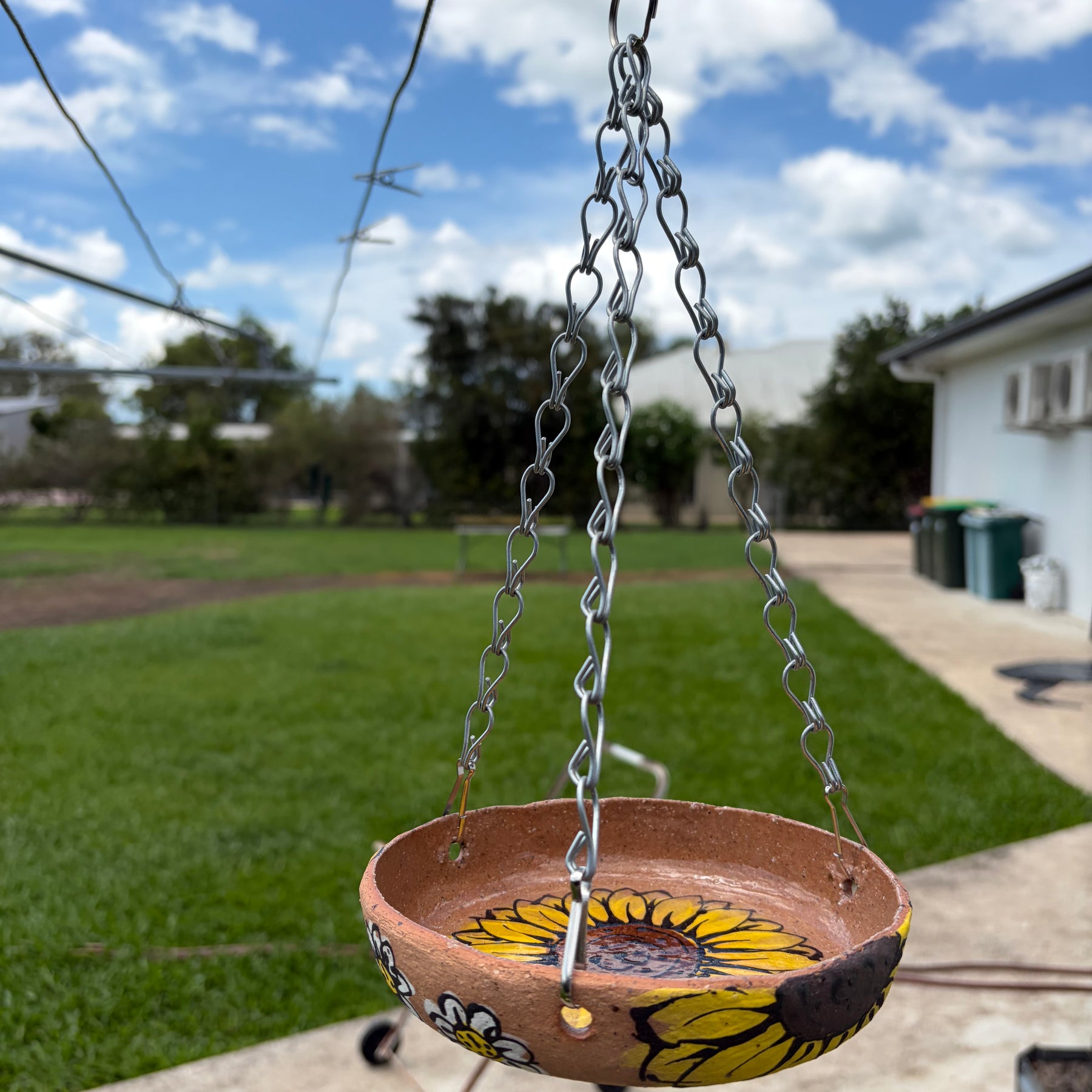 Hand Painted Ceramic Bird Feeder