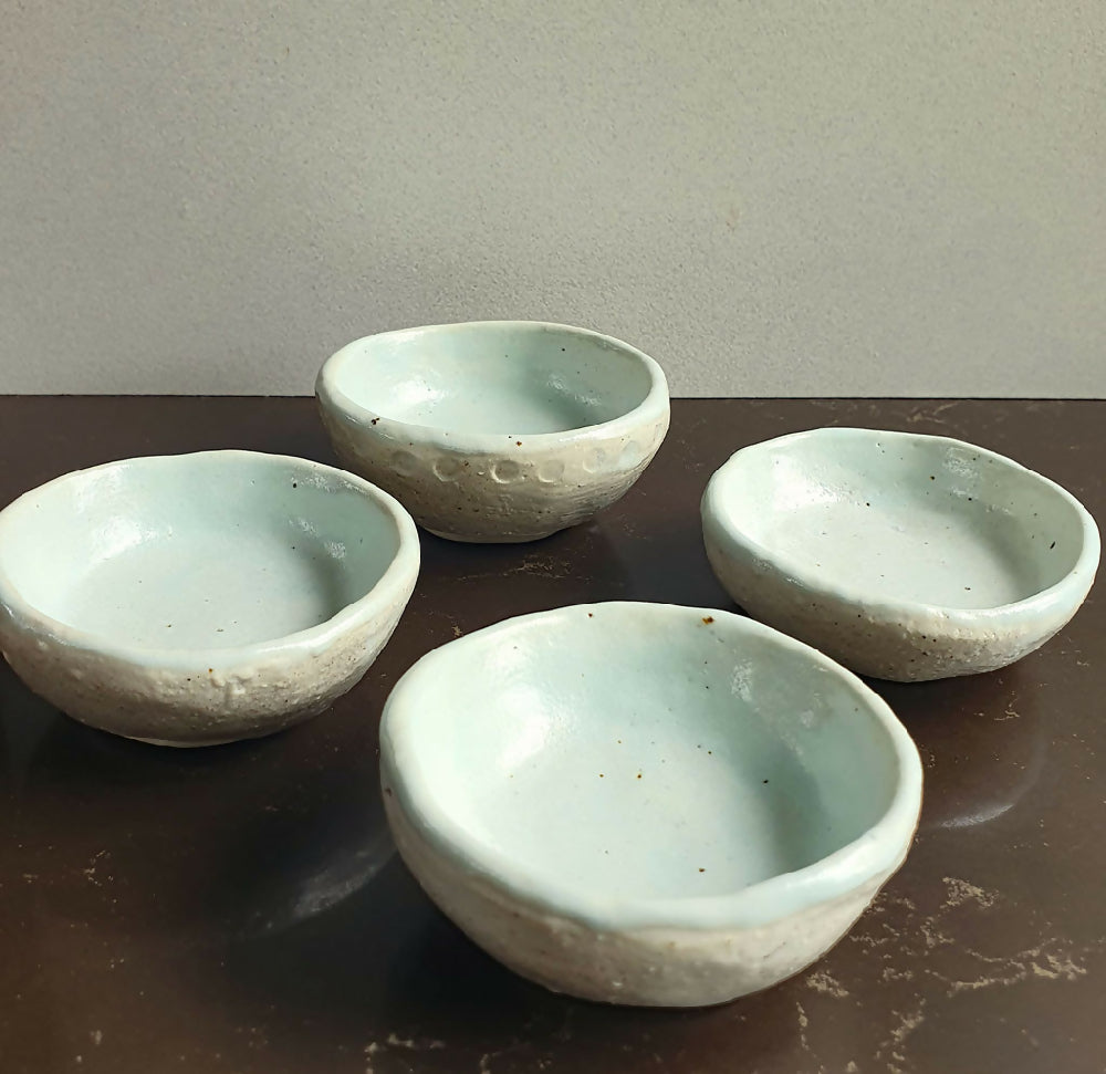 rustic style condiments dish - handbuilt ceramics - Chun Style - Julie Ann Smith