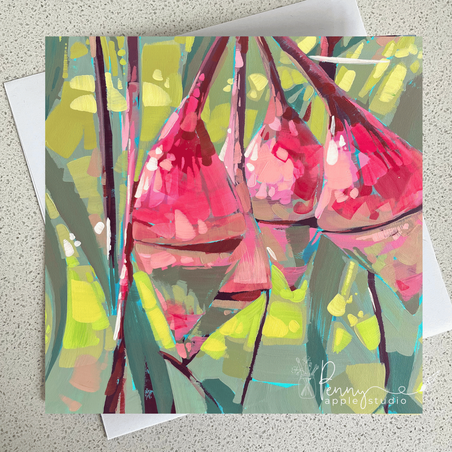 (1) Australian Gumflower Greeting Card – You Choose