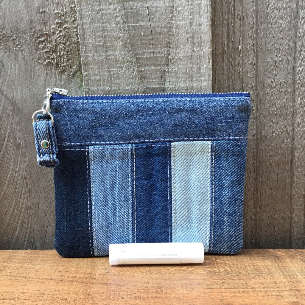 Upcycled Denim Coin Purse – Denim Strips