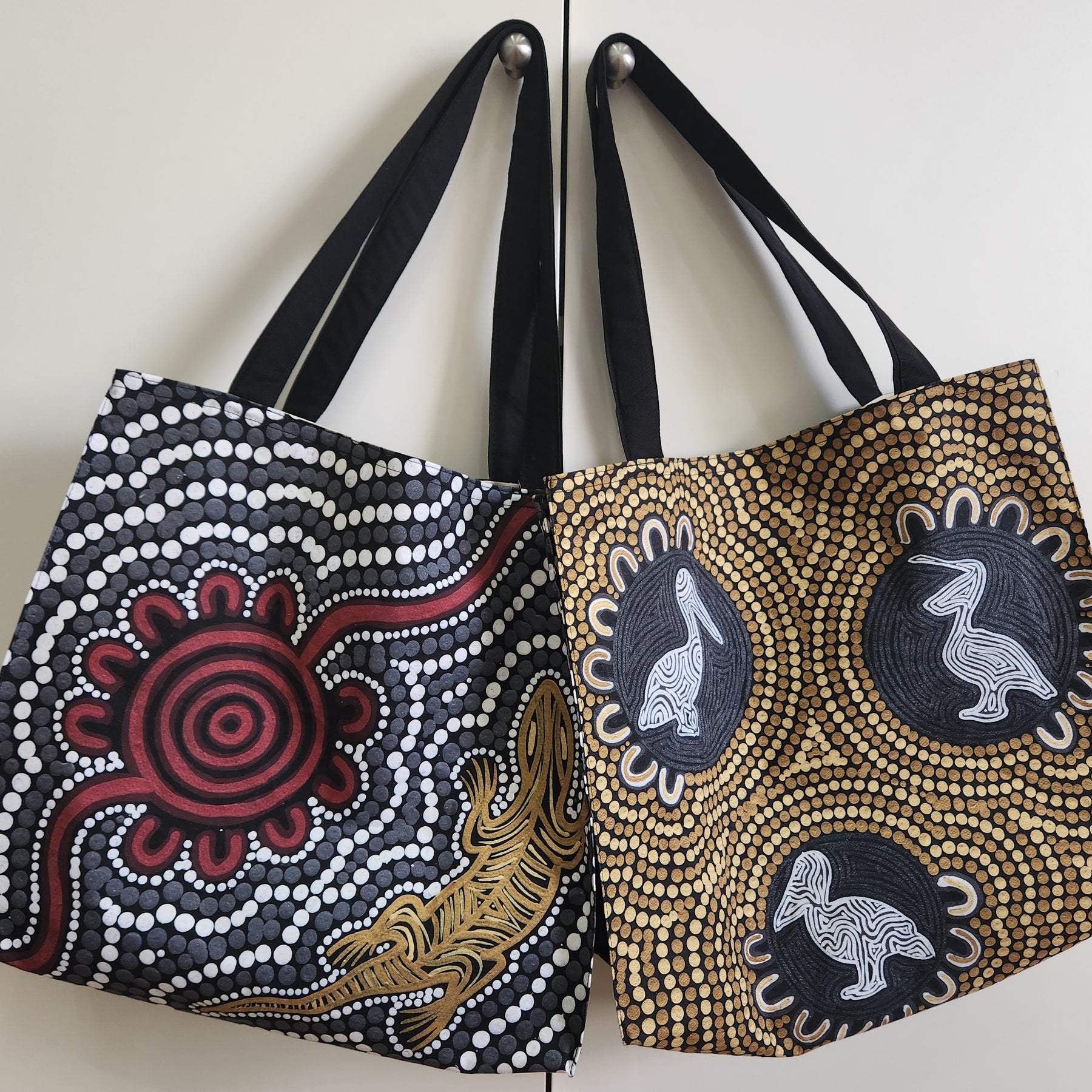Tote Bag with boxed corners - Aboriginal Design