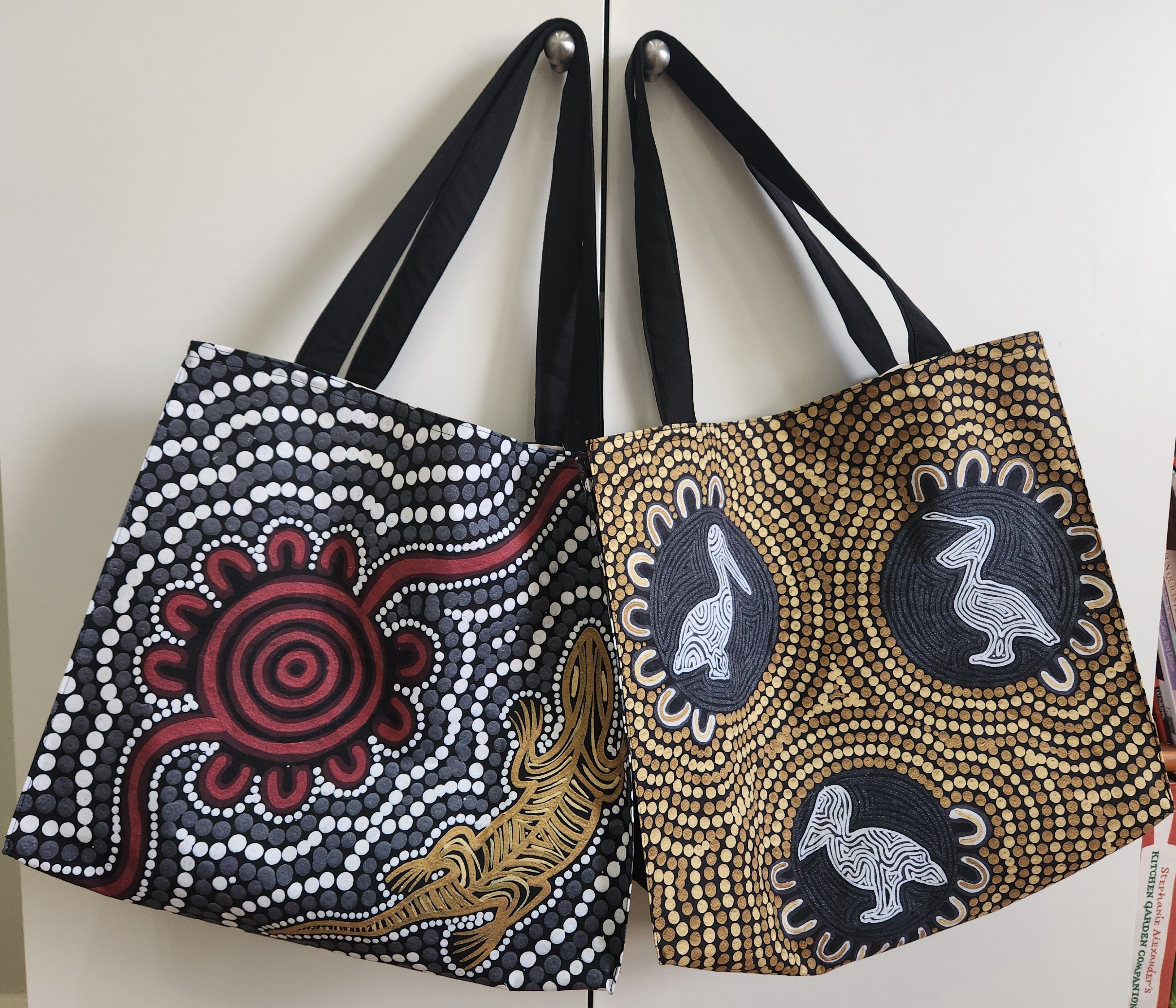 Tote Bag with boxed corners - Aboriginal Design