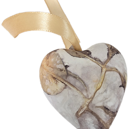 Eco Printed Ceramic Heart