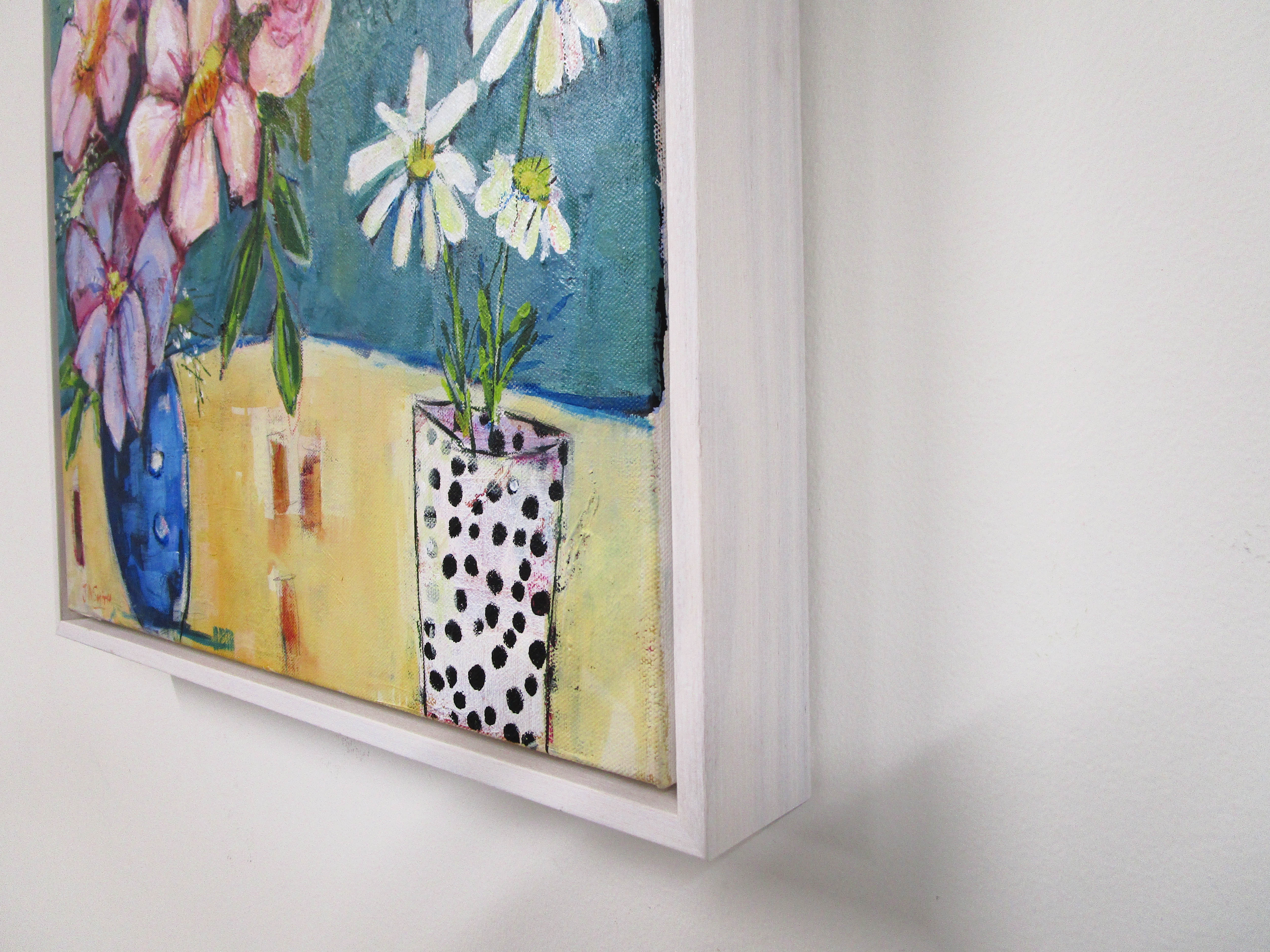 Contemporary Flower Still Life - Framed Wild Roses