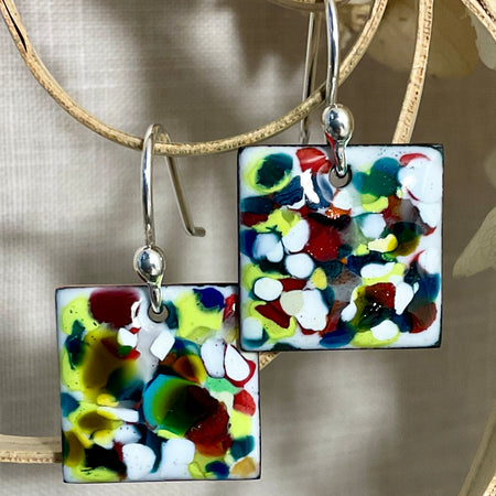 Colour splash. Handmade enamel earrings