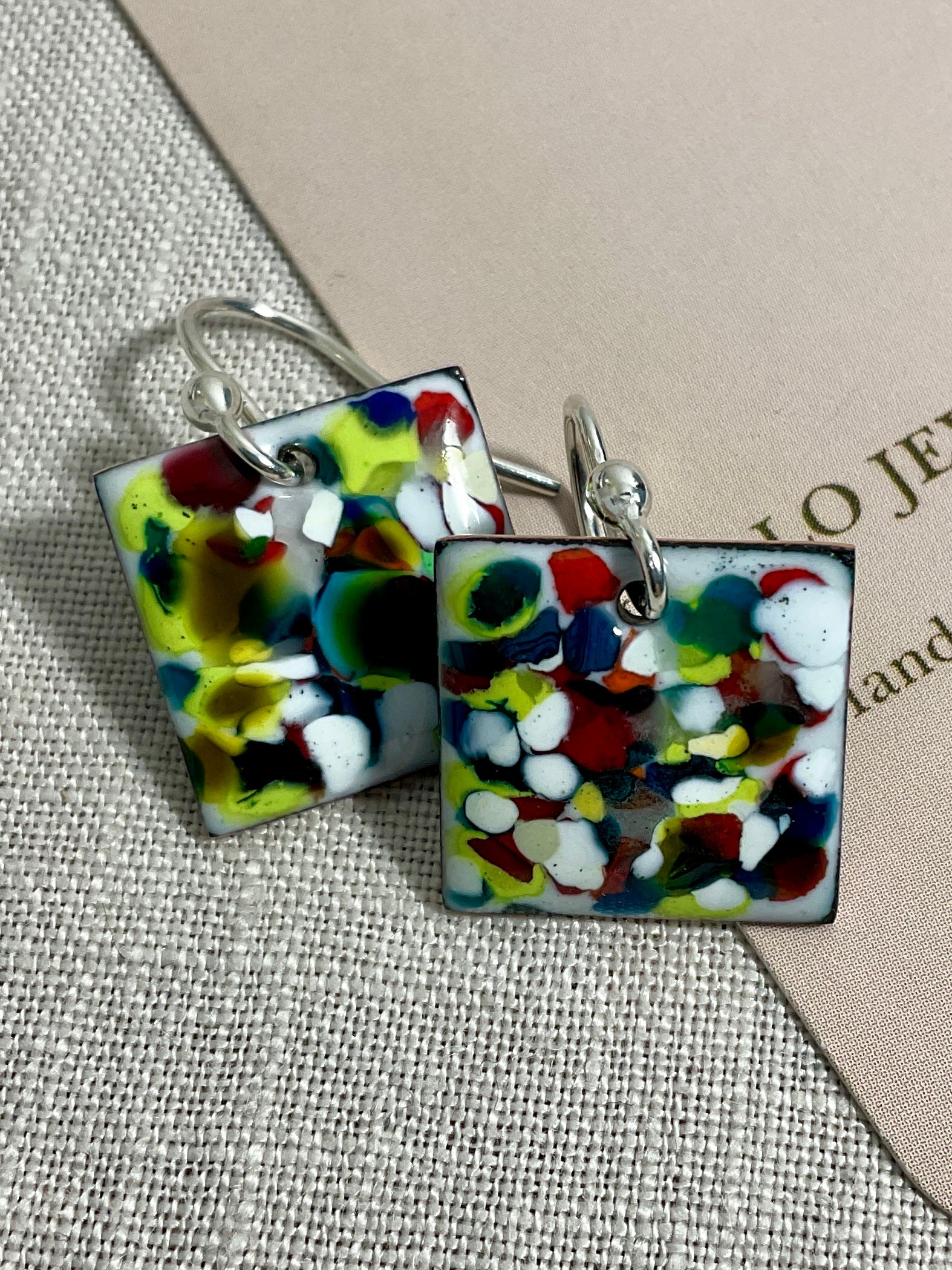 Colour splash. Handmade enamel earrings