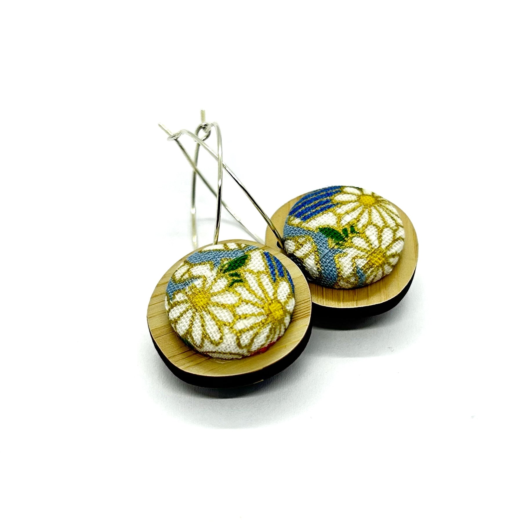 Double Sided Pebble Earrings - Blues