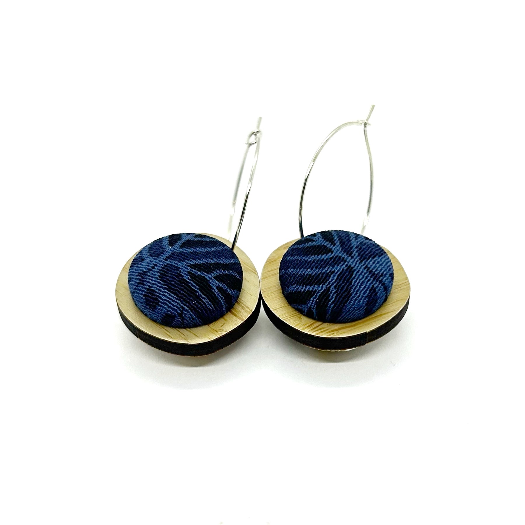 Double Sided Pebble Earrings - Blues