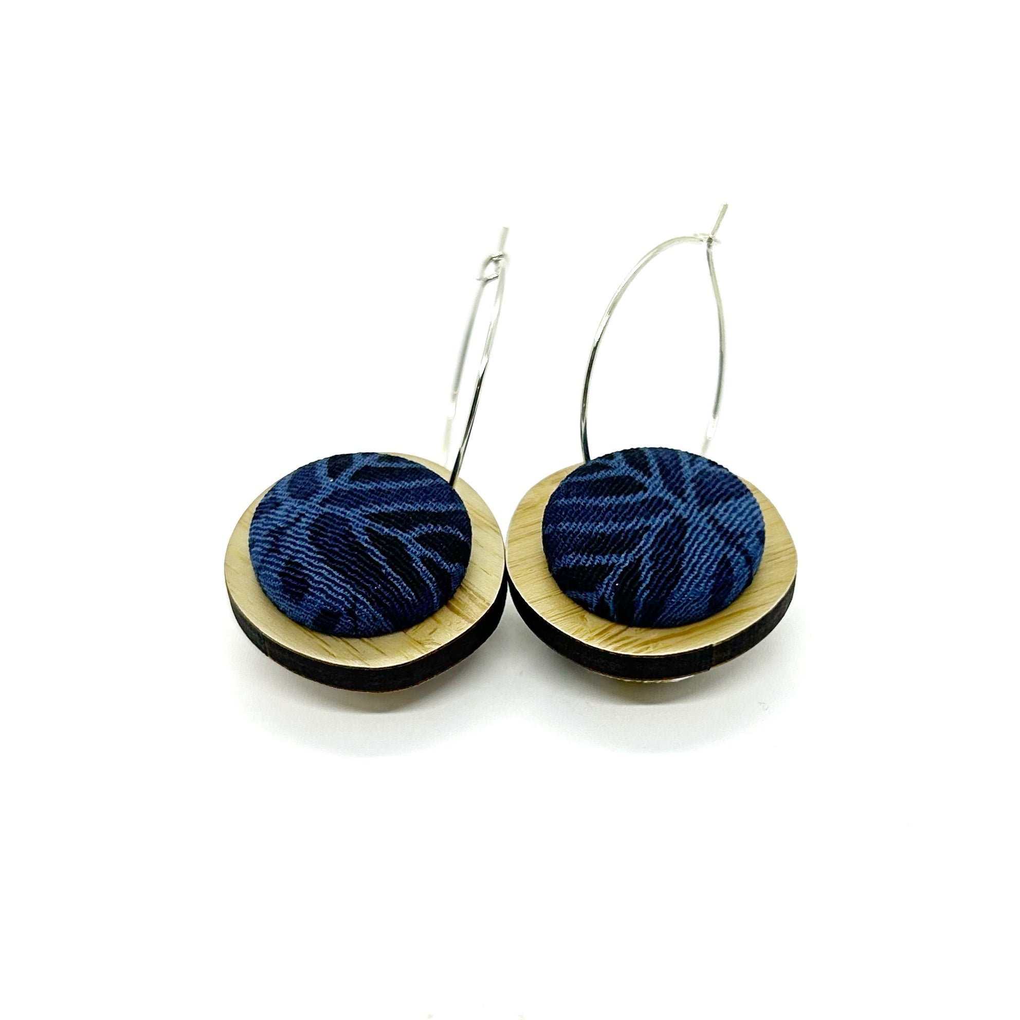 Double Sided Pebble Earrings - Blues