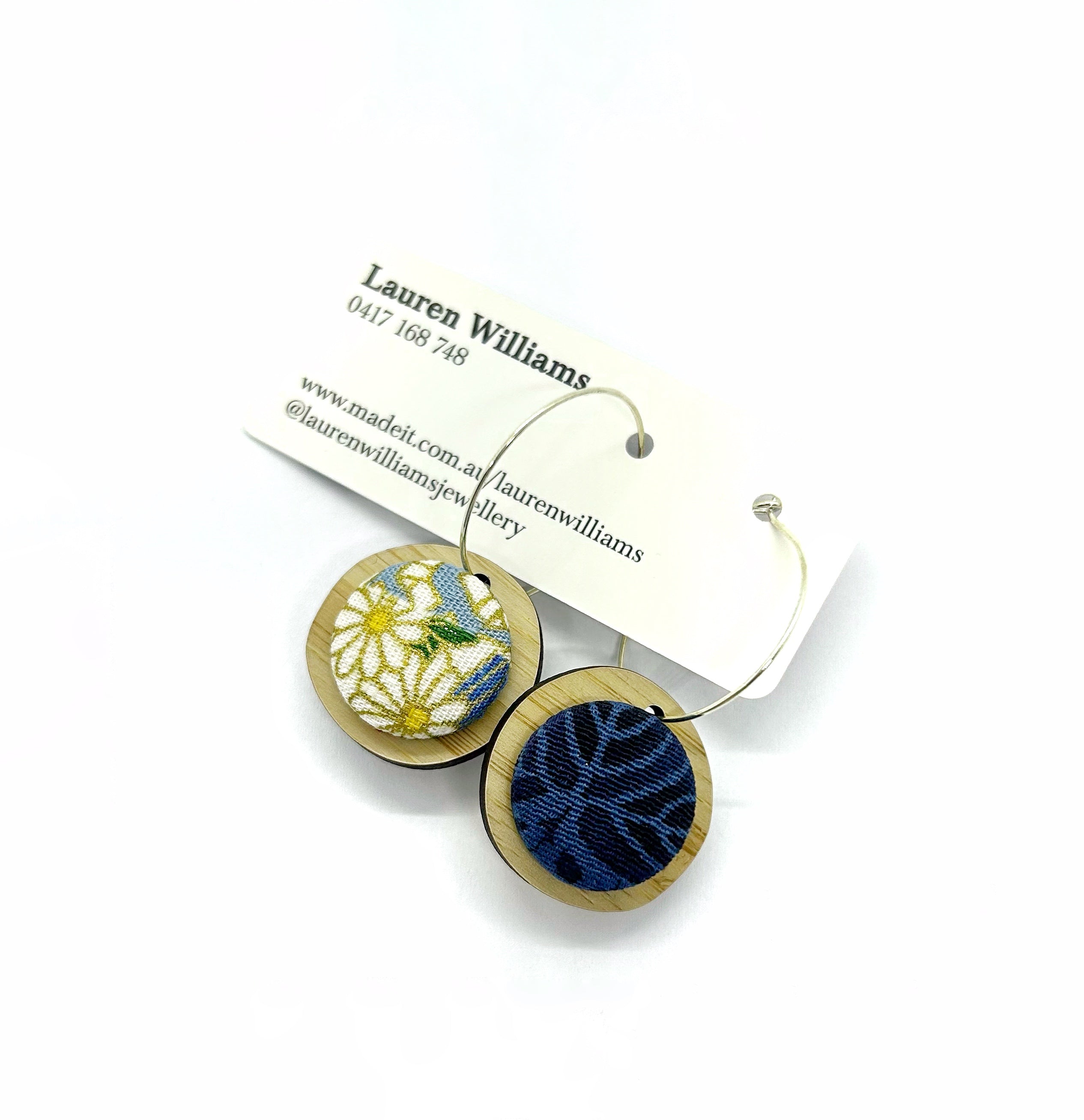 Double Sided Pebble Earrings - Blues