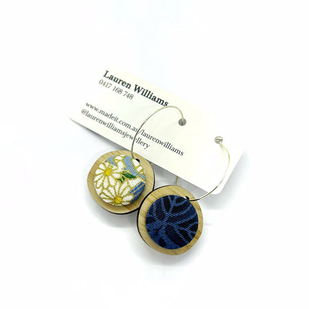 Double Sided Pebble Earrings - Blues