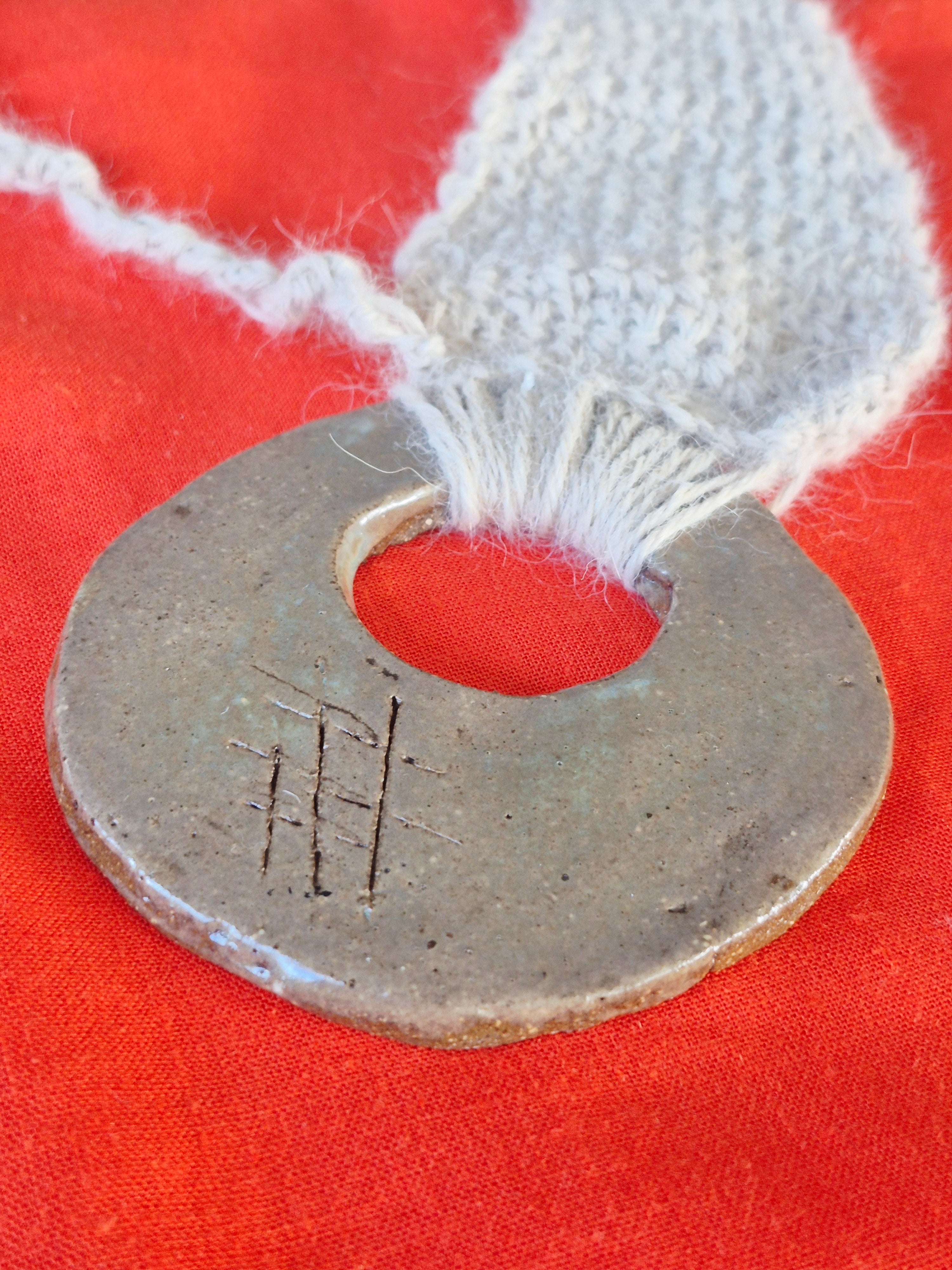 Wool and Pottery Crochet necklace