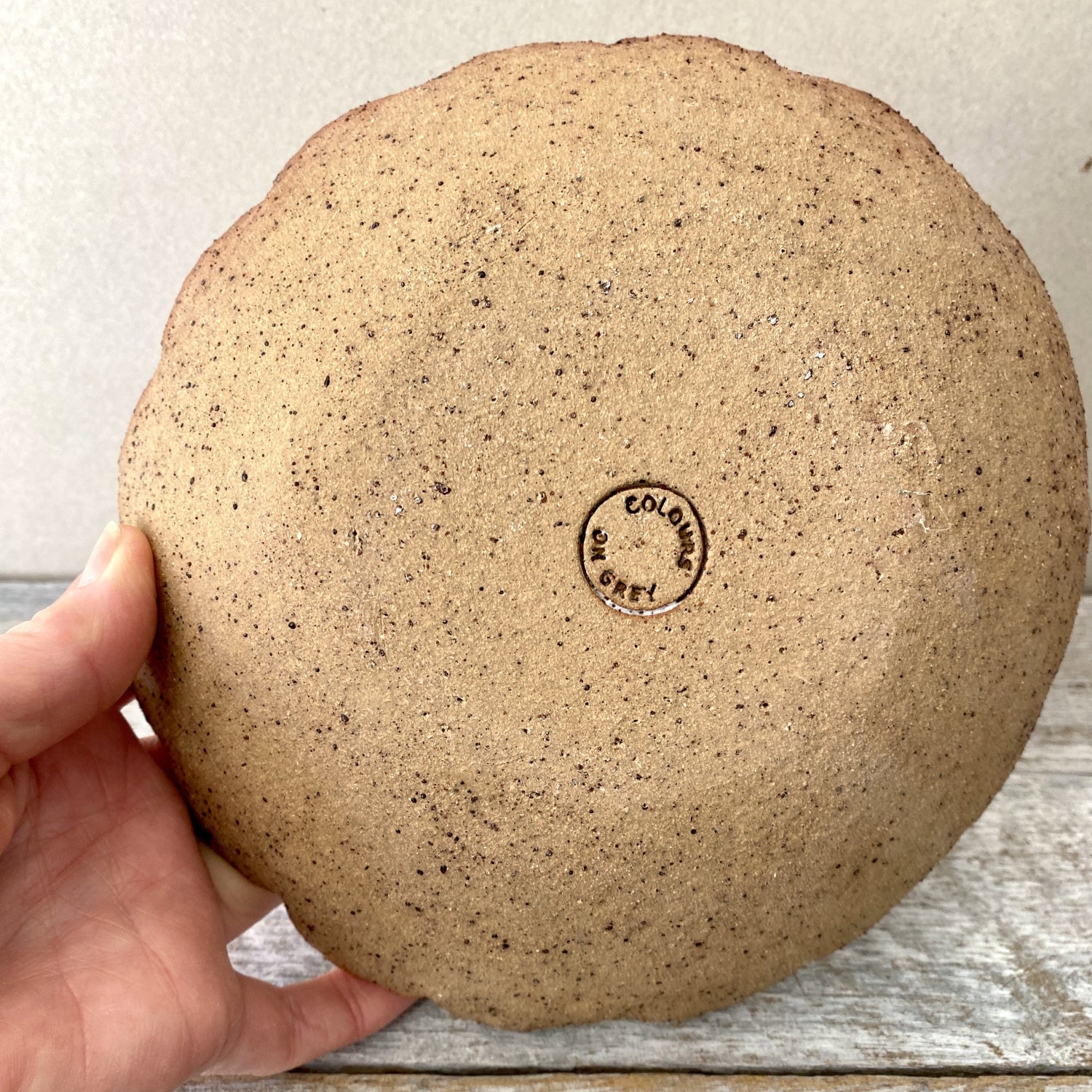 Ceramic Bowl - Flower Design - White & Rustic