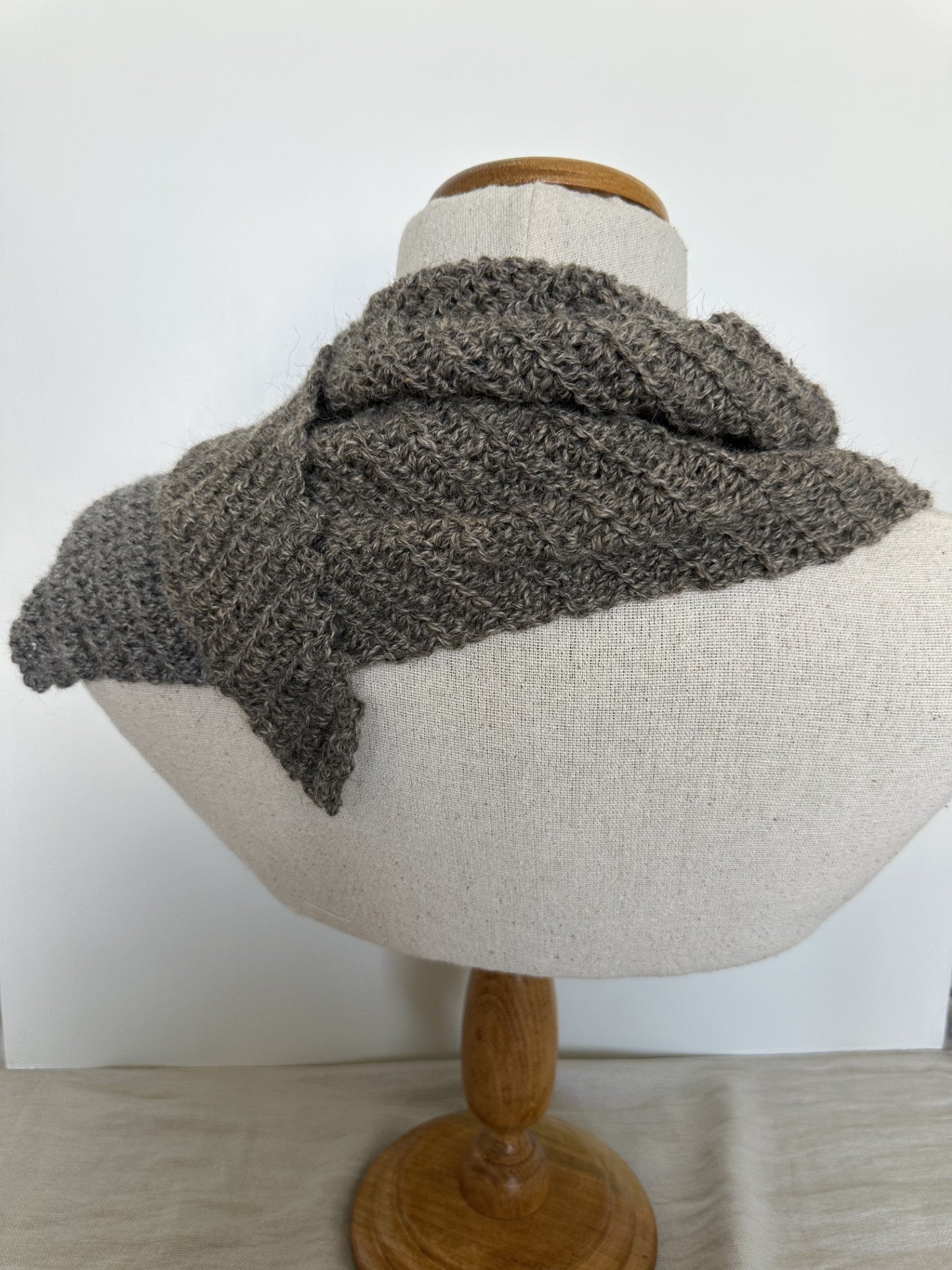 Australian Alpaca Ash Crocheted Scarf