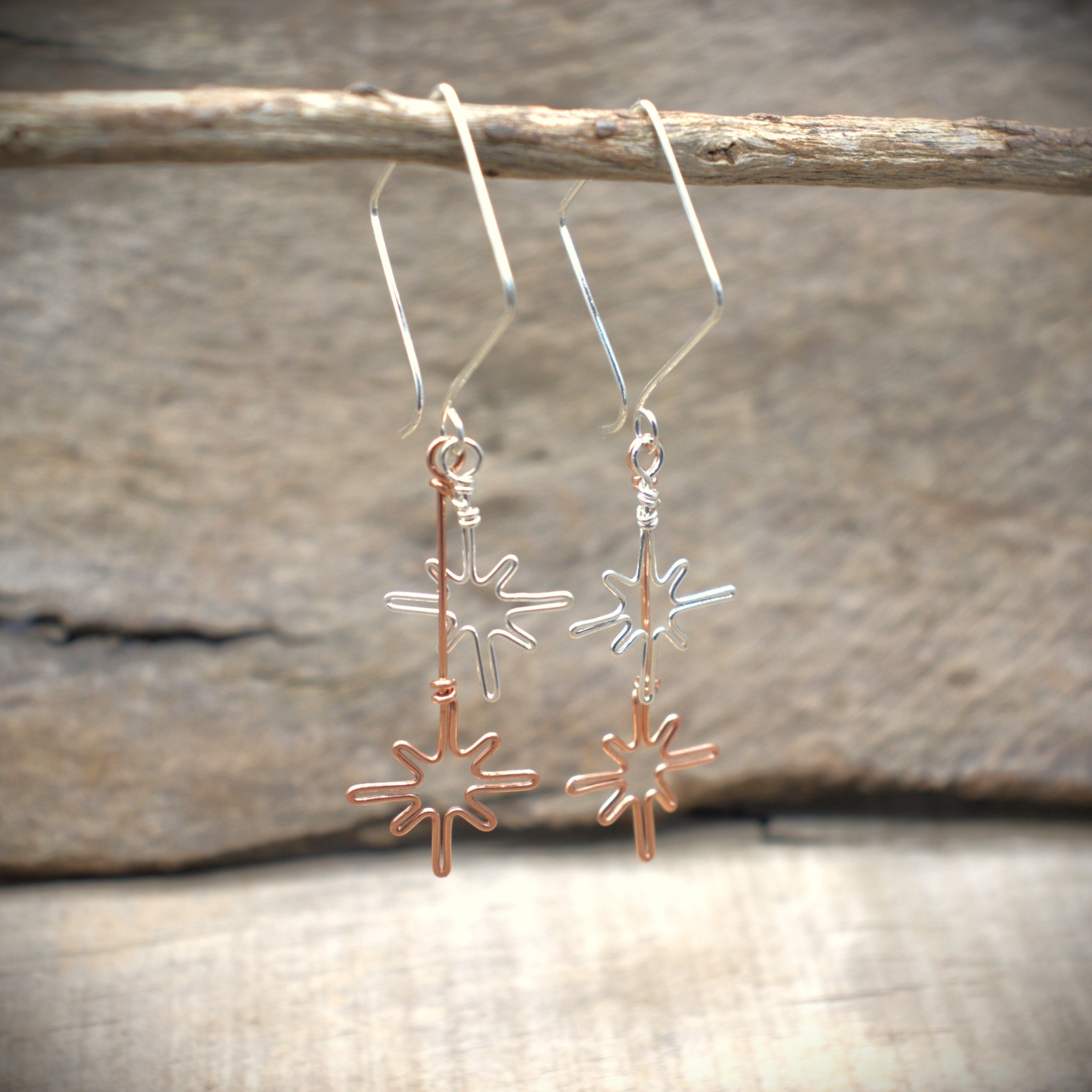 To The Stars Earrings - II | sterling silver and copper