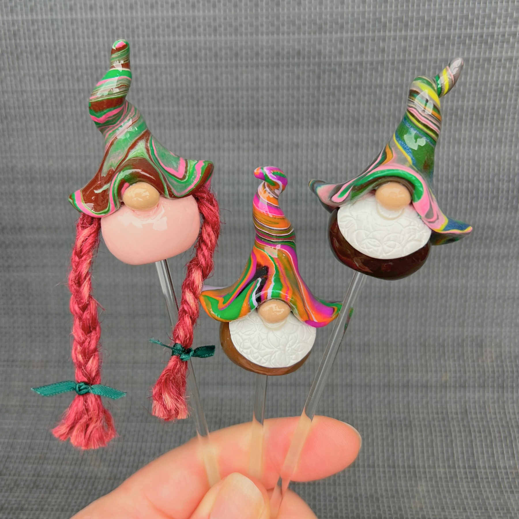 Whimsical gnome trio - Willa, Rowan and Basil