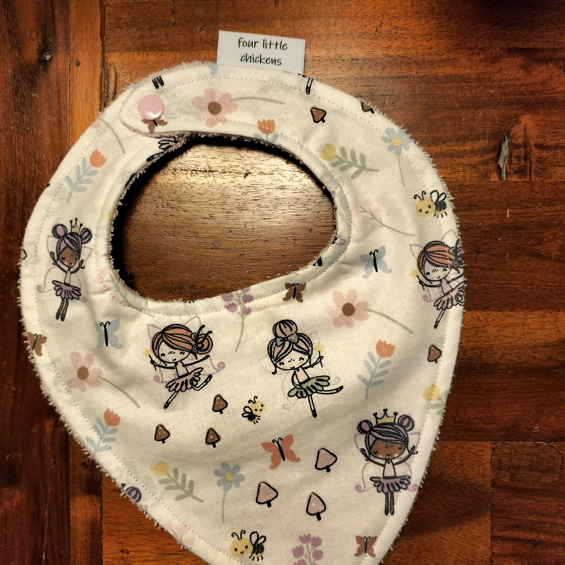 BALLERINA BIB PINK TOWELLING