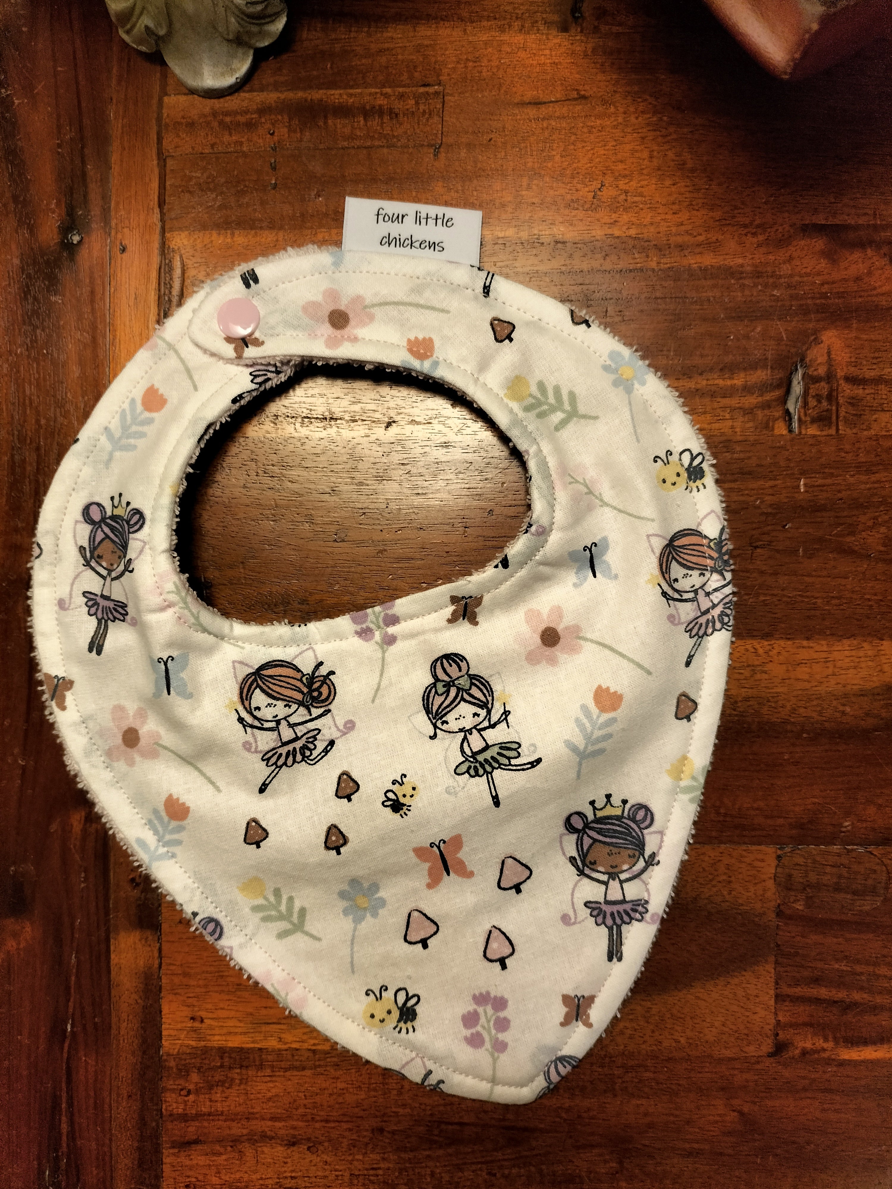 BALLERINA BIB PINK TOWELLING