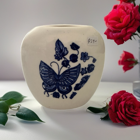 Pillow Vase, Porcelain Handcrafted.