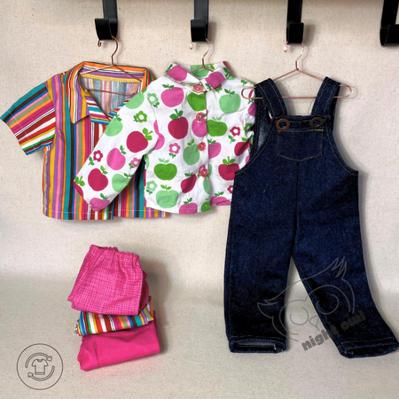 Six Piece Set| 53cm Doll Wardrobe Collection| Apple Orchards