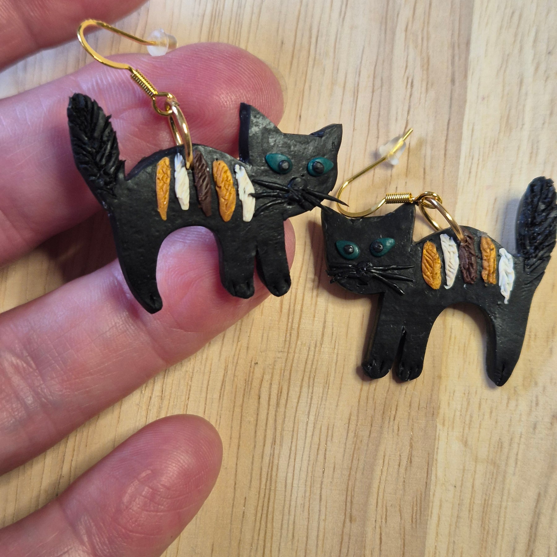 Fuzzy Tail Kitty Dangle Earrings