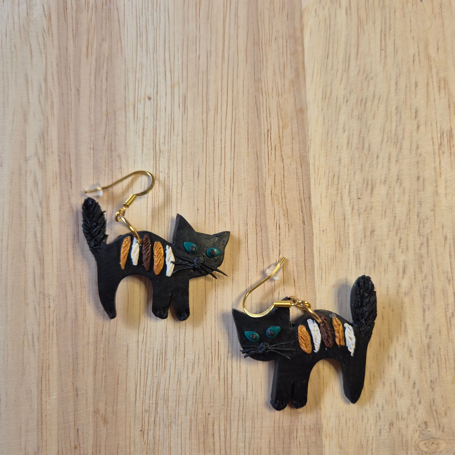 Fuzzy Tail Kitty Dangle Earrings