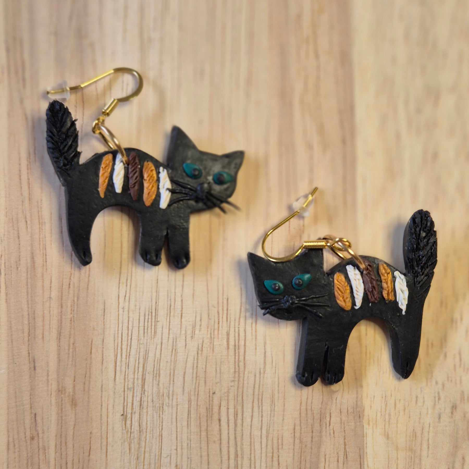 Fuzzy Tail Kitty Dangle Earrings