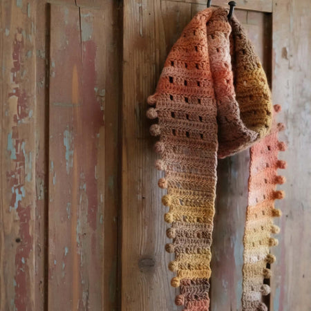 Ladies Scarf | Vintage | Handmade | Crochet | Autumn Tones