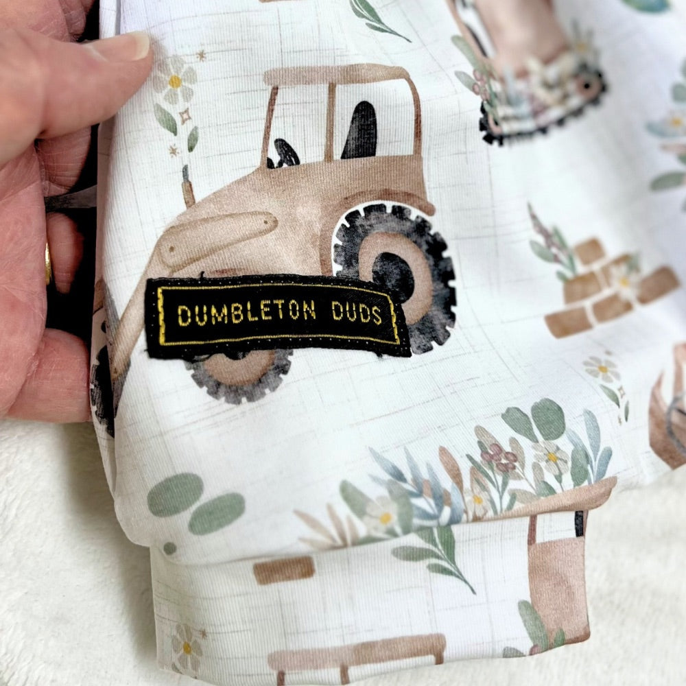 Machinery and Flowers | Sizes 000, 00, 0, 1 | Handmade Baby Pants by Dumbleton Duds | FREE Postage $50+
