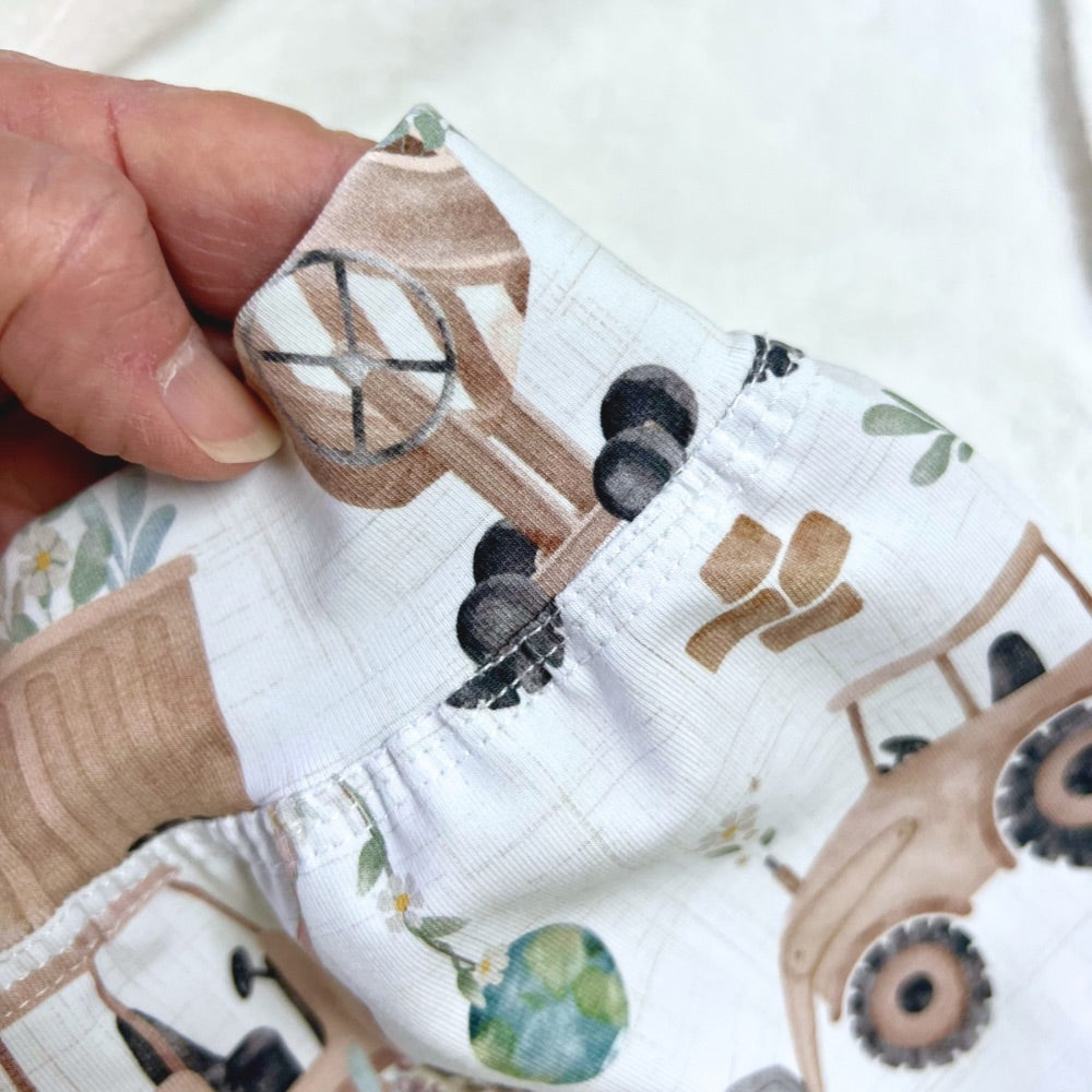 Machinery and Flowers | Sizes 000, 00, 0, 1 | Handmade Baby Pants by Dumbleton Duds | FREE Postage $50+