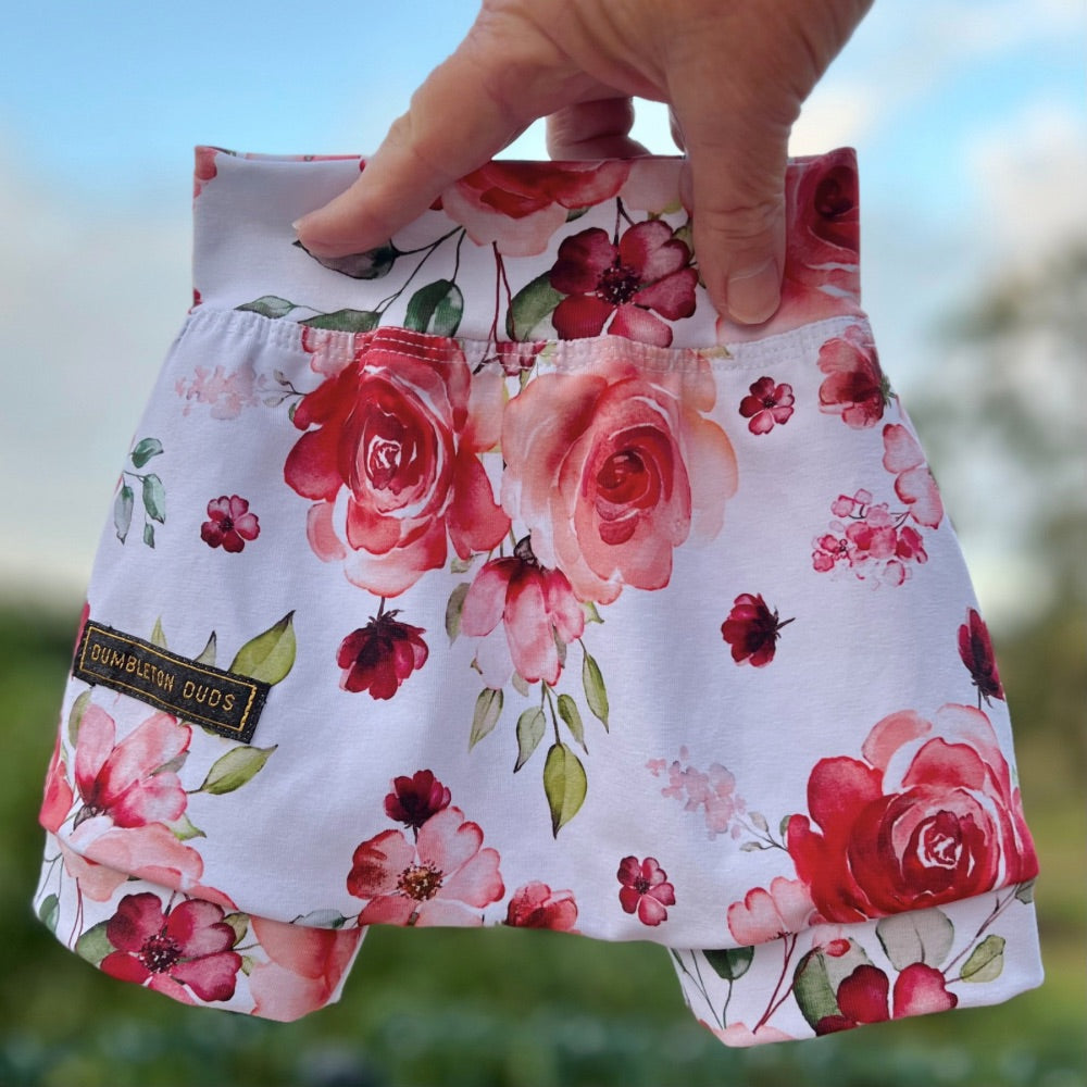 Roses | Sizes 000, 00, 0, 1 | Handmade Baby Pants by Dumbleton Duds | FREE Postage $50+
