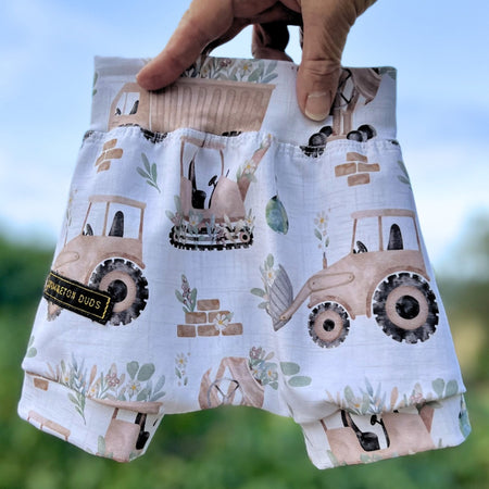 Machinery and Flowers | Sizes 000, 00, 0, 1 | Handmade Baby Pants by Dumbleton Duds | FREE Postage $50+
