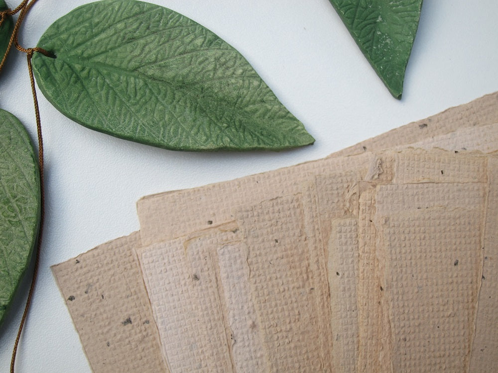 Green Tea Handmade paper/ plant dyed craft paper