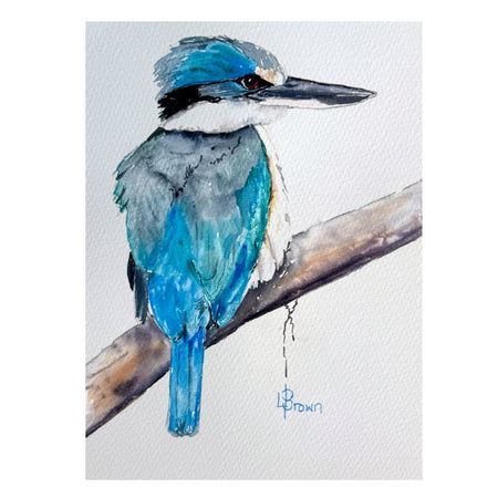 Mini Me #208 Kingfisher Original Watercolour Painting