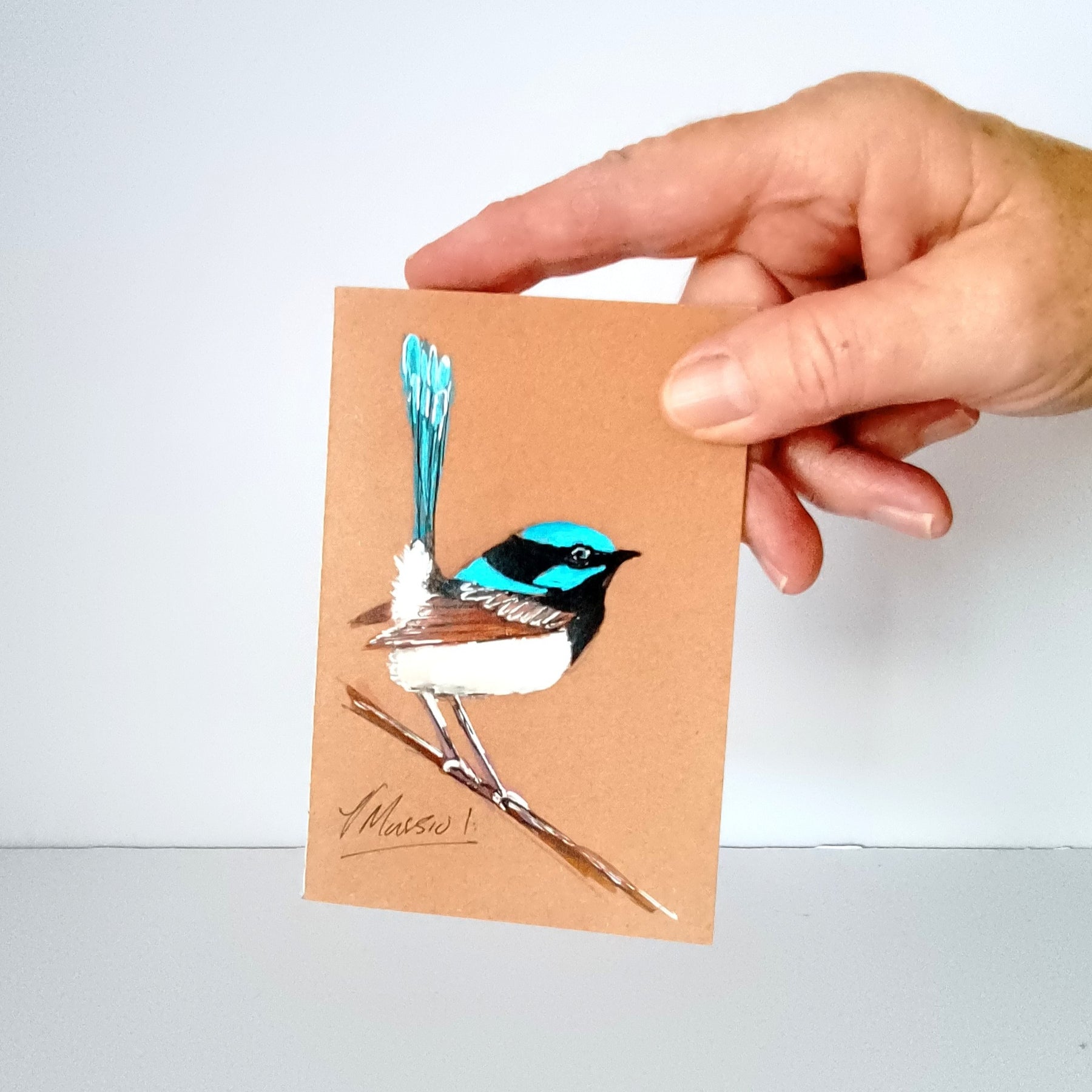 Pocket Handpainted Notebooks - Blue Wren