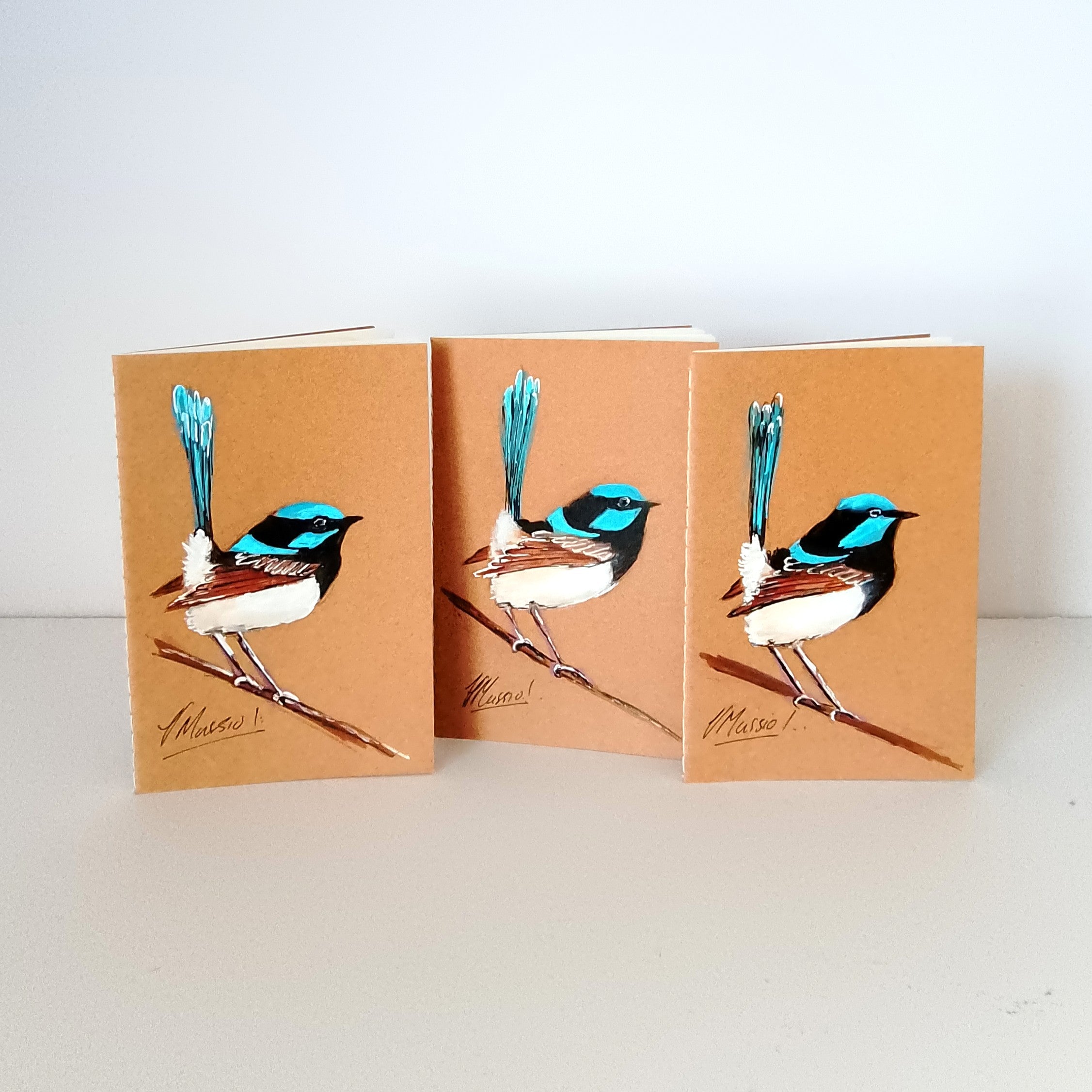 Pocket Handpainted Notebooks - Blue Wren