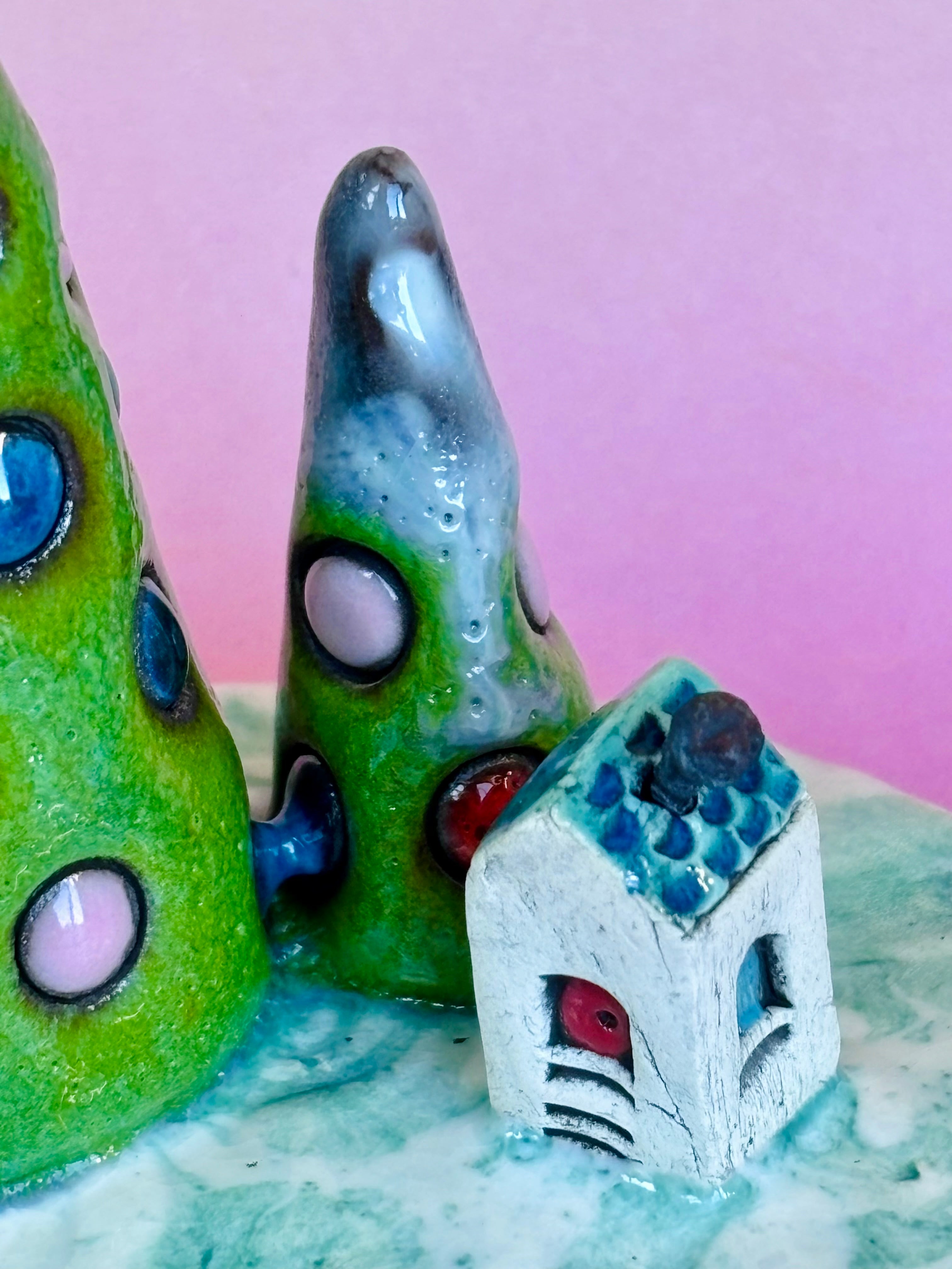 Handmade Earthenware Ceramic Christmas Tealight Holder 1