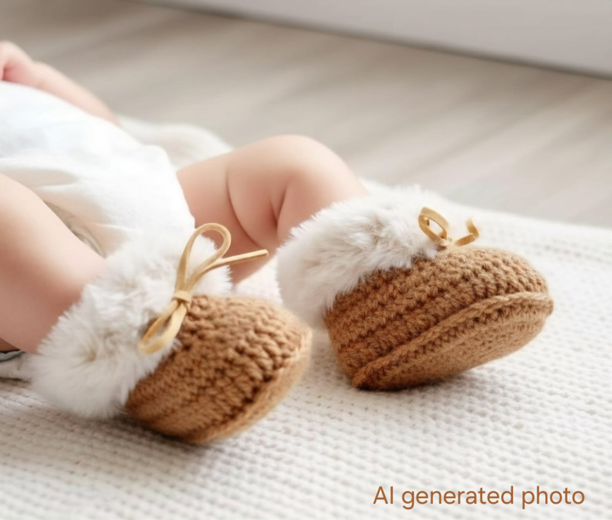 Baby Booties | Fluffy | Caramel | Newborn | Crochet | Knit | Shoes | Socks