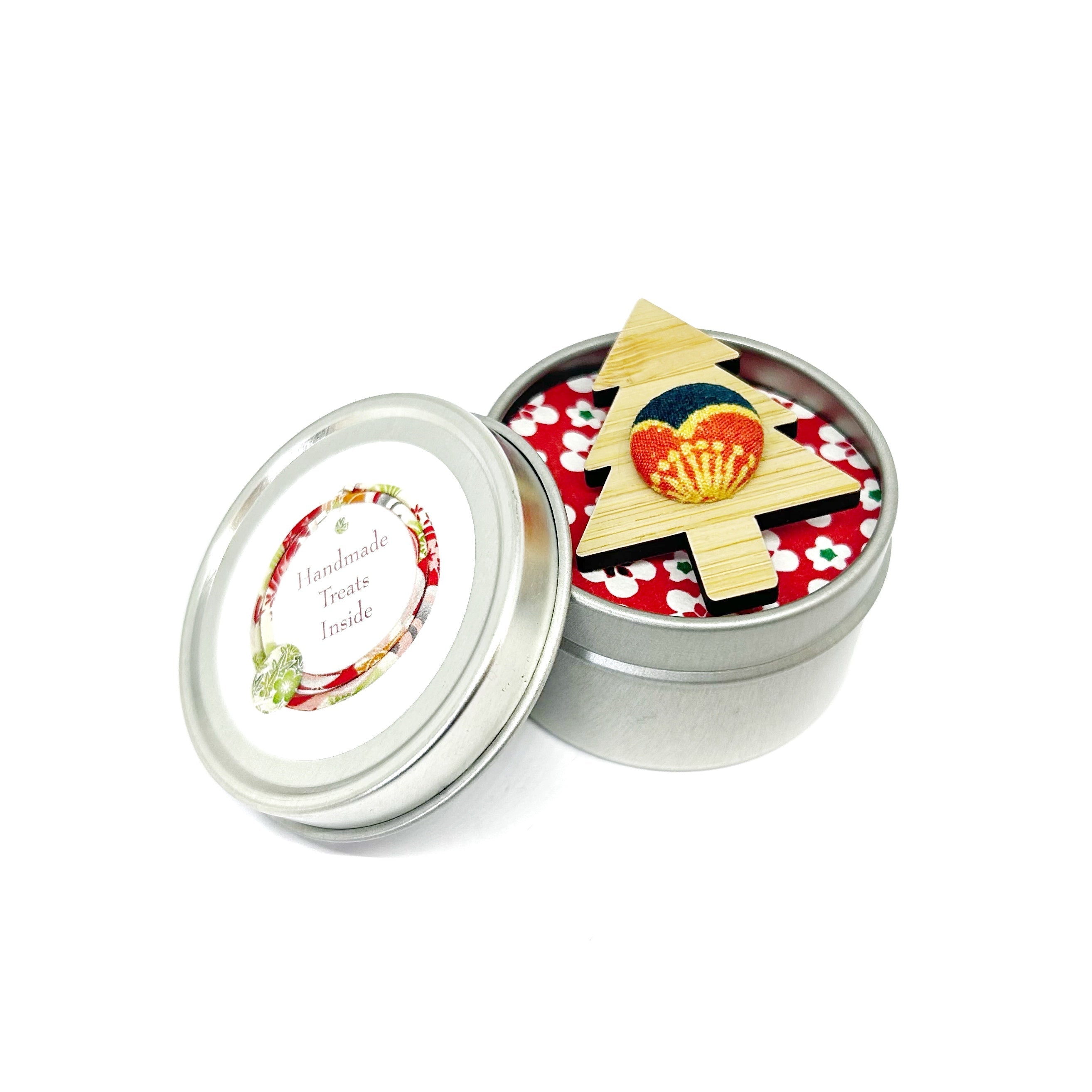 Kimono Christmas Tree Brooch with Gift Tin