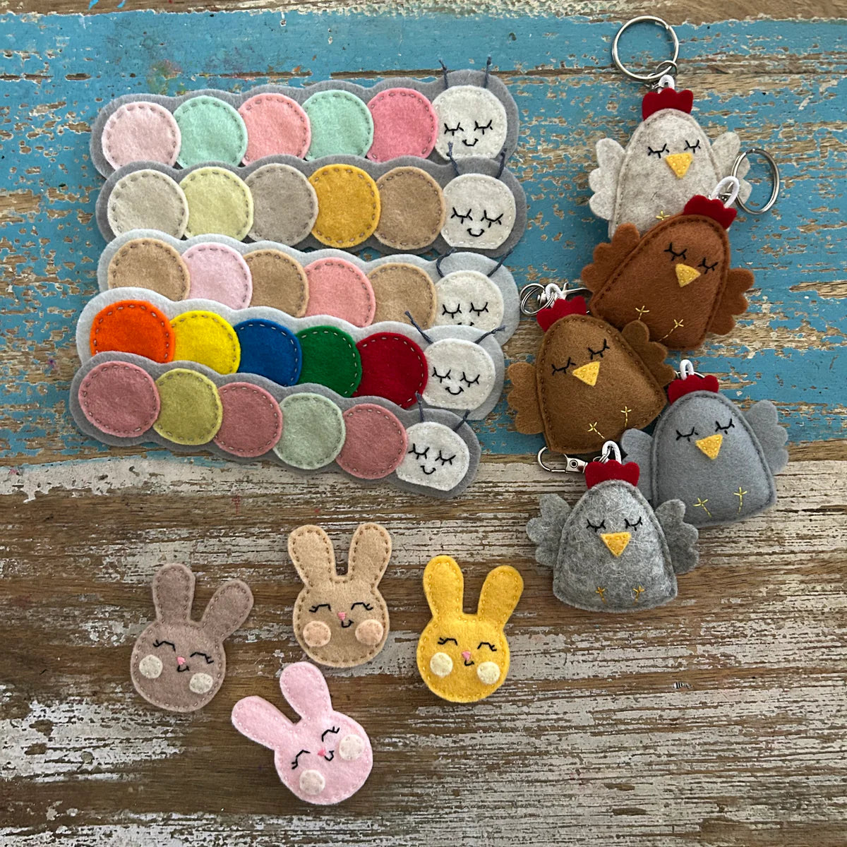 Little chick keychain, Chicken key ring, hen