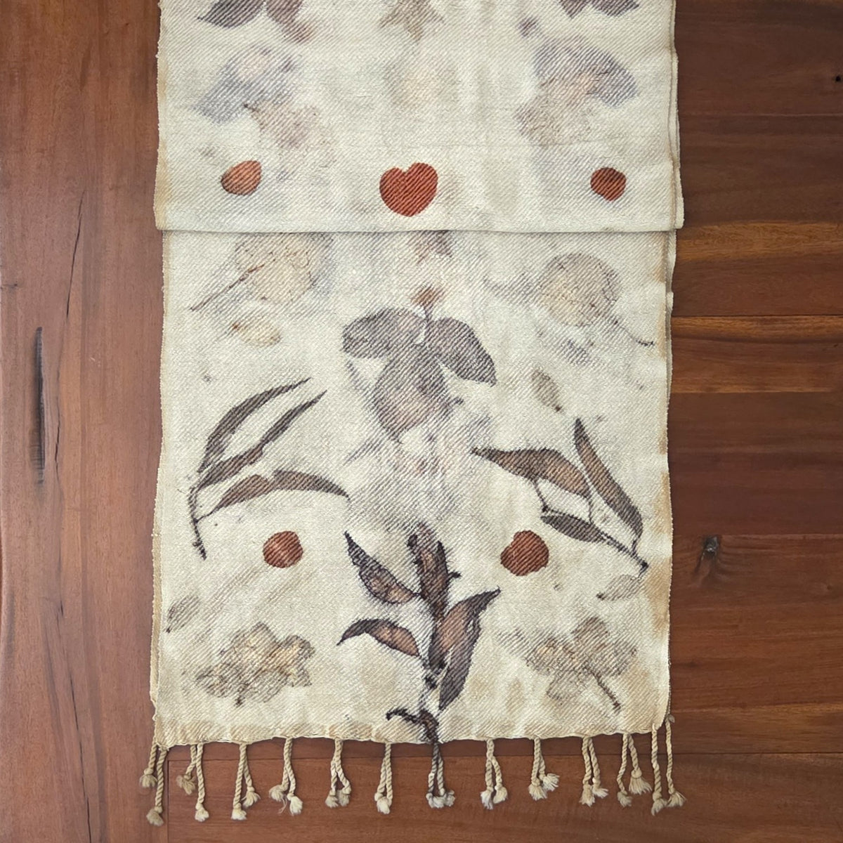 Luxury Silk/Wool Blend - Botanical Print Scarf/Wrap - The Olive